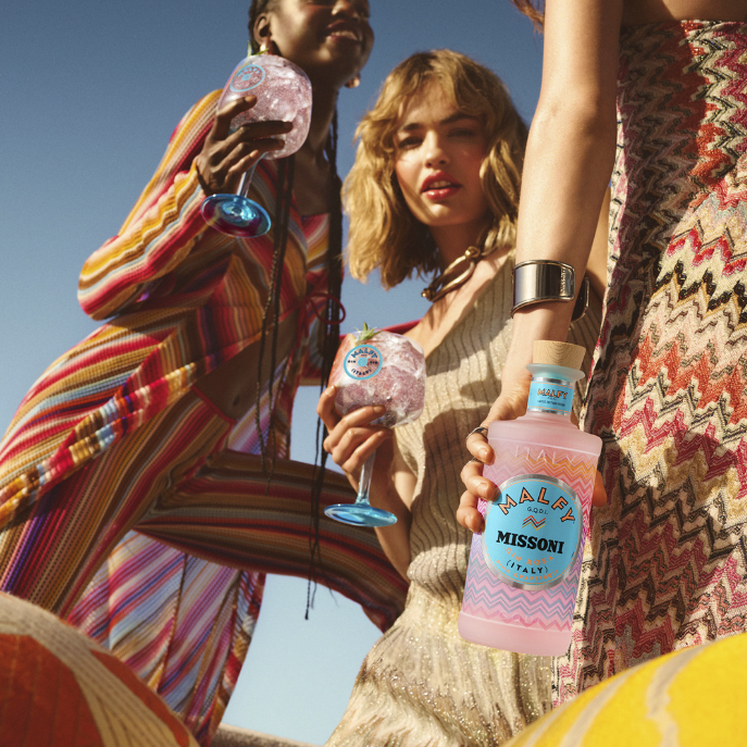 Missoni and Malfy Gin Collaborate on Limited-Edition Amalfi Coast-Inspired Gin Rosa Bottle