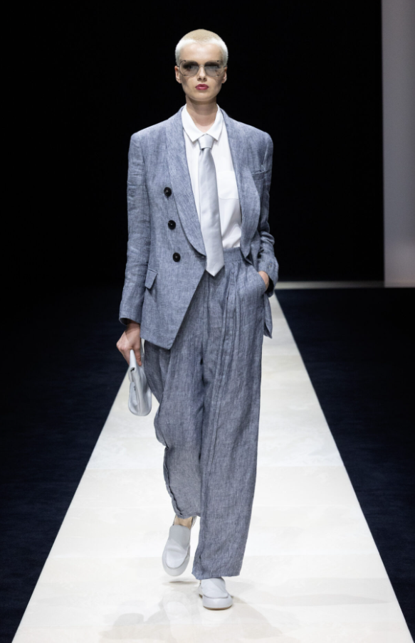 Emporio Armani SS25 Celebrates Gender Fluidity with Elegant and Playful Women’s Tailoring