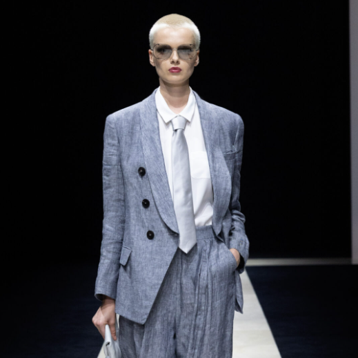 Emporio Armani SS25 Celebrates Gender Fluidity with Elegant and Playful Women’s Tailoring